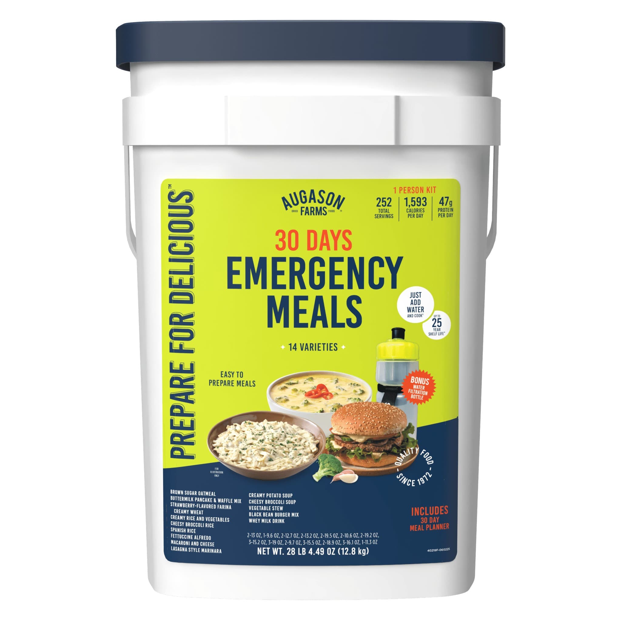 Augason Farms 30-day emergency food pail, 200-serving kit